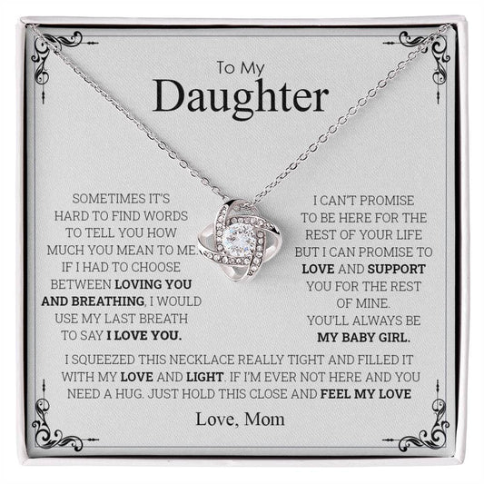 To My Daughter | I Love You - Love Knot Necklace